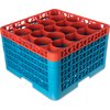 OptiClean NeWave Color-Coded Glass Rack with Five Extenders 20 Compartment - Orange-Carlisle Blue
