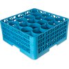 OptiClean NeWave Glass Rack with Three Extenders 20 Compartment - Carlisle Blue