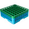 OptiClean 49 Compartment Glass Rack with 2 Extenders 7.12 - Green-Carlisle Blue