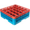 OptiClean 25 Compartment Glass Rack with 2 Extenders 7.12 - Orange-Carlisle Blue