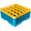 OptiClean 25 Compartment Glass Rack with 3 Extenders 8.72 - Yellow-Carlisle Blue