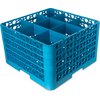 OptiClean 9 Compartment Glass Rack with 5 Extenders 11.9 - Carlisle Blue