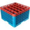 OptiClean 25 Compartment Glass Rack with 5 Extenders 11.9 - Orange-Carlisle Blue