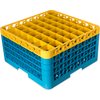 OptiClean 49 Compartment Glass Rack with 4 Extenders 10.3 - Yellow-Carlisle Blue