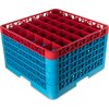 OptiClean 36 Compartment Glass Rack with 5 Extenders 11.9 - Red-Carlisle Blue