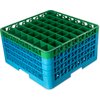 OptiClean 49 Compartment Glass Rack with 4 Extenders 10.3 - Green-Carlisle Blue