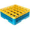 OptiClean 25 Compartment Glass Rack with 2 Extenders 7.12 - Yellow-Carlisle Blue