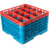 OptiClean 16 Compartment Glass Rack with 5 Extenders 11.9 - Orange-Carlisle Blue