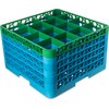OptiClean 16 Compartment Glass Rack with 5 Extenders 11.9 - Green-Carlisle Blue