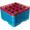 OptiClean 16 Compartment Glass Rack with 5 Extenders 11.9 - Red-Carlisle Blue