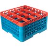 OptiClean 16 Compartment Glass Rack with 4 Extenders 10.3 - Orange-Carlisle Blue