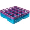 OptiClean 16 Compartment Glass Rack with 1 Extender 5.56 - Lavender-Carlisle Blue
