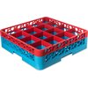 OptiClean 16 Compartment Glass Rack with 1 Extender 5.56 - Red-Carlisle Blue