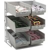Wire Packet Rack, comes with 6 each 4 qt Containers 14, 12, 18 - Gray