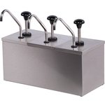Product Image for 386230IB - Insulated Condiment Topping Rail with 3 Metal Pumps & Ice Packs