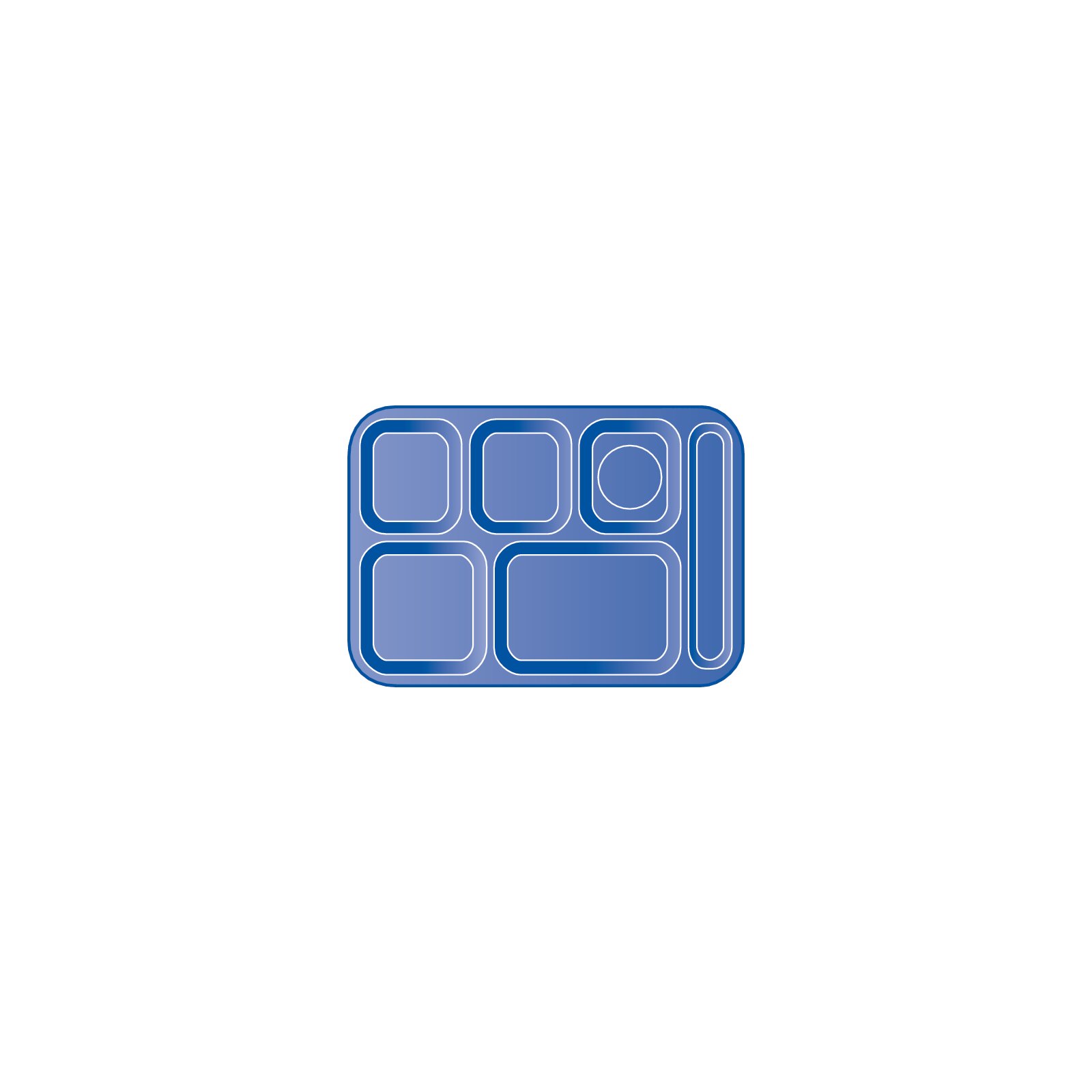 P614R05 - Right-Hand 6-Compartment Polypropylene Tray 10 x 14