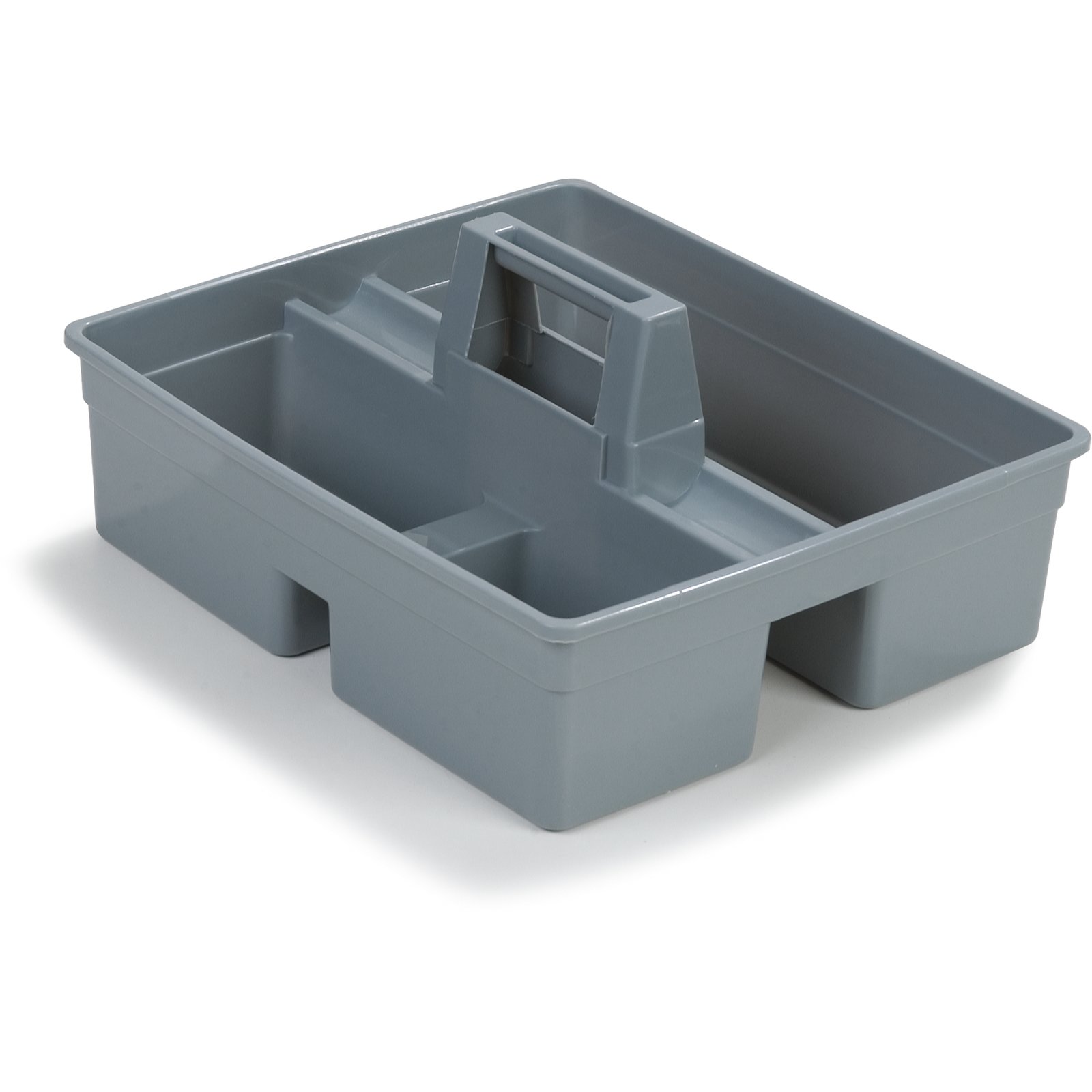 3-Compartment Tool Caddy for Janitorial Cart - Gray