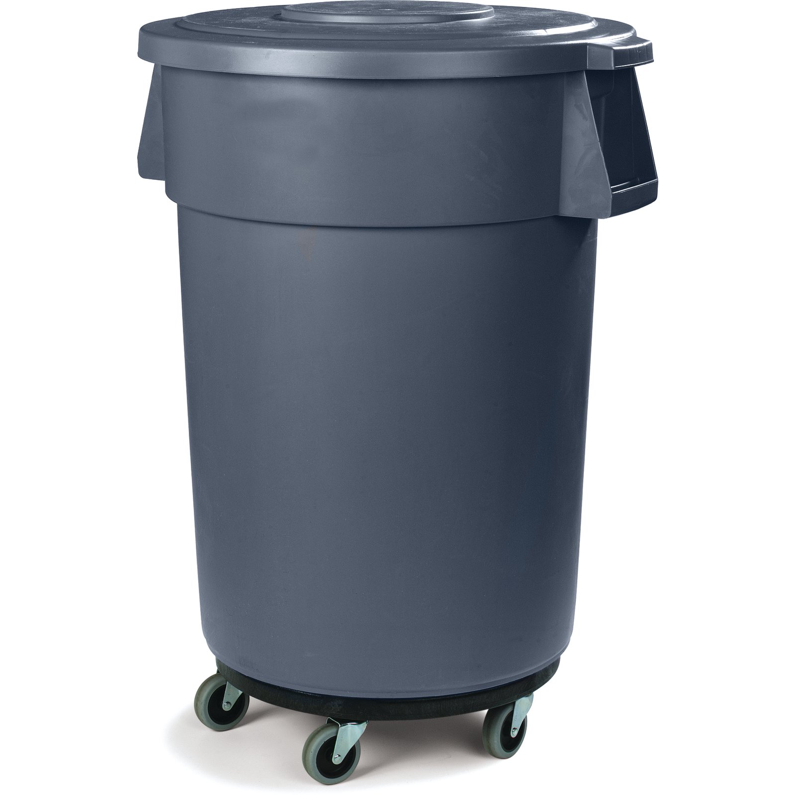 Trash Can: 20 gal, Round, Blue