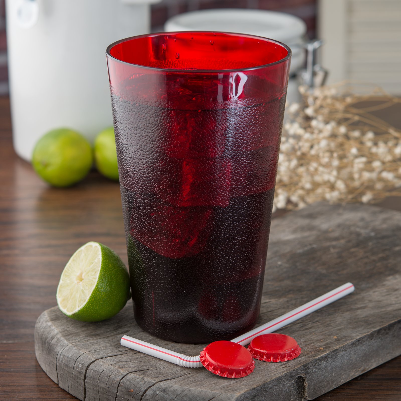 Carlisle 32 oz. SAN Plastic Stackable Tumbler in Ruby (Case of 48) 553210 -  The Home Depot