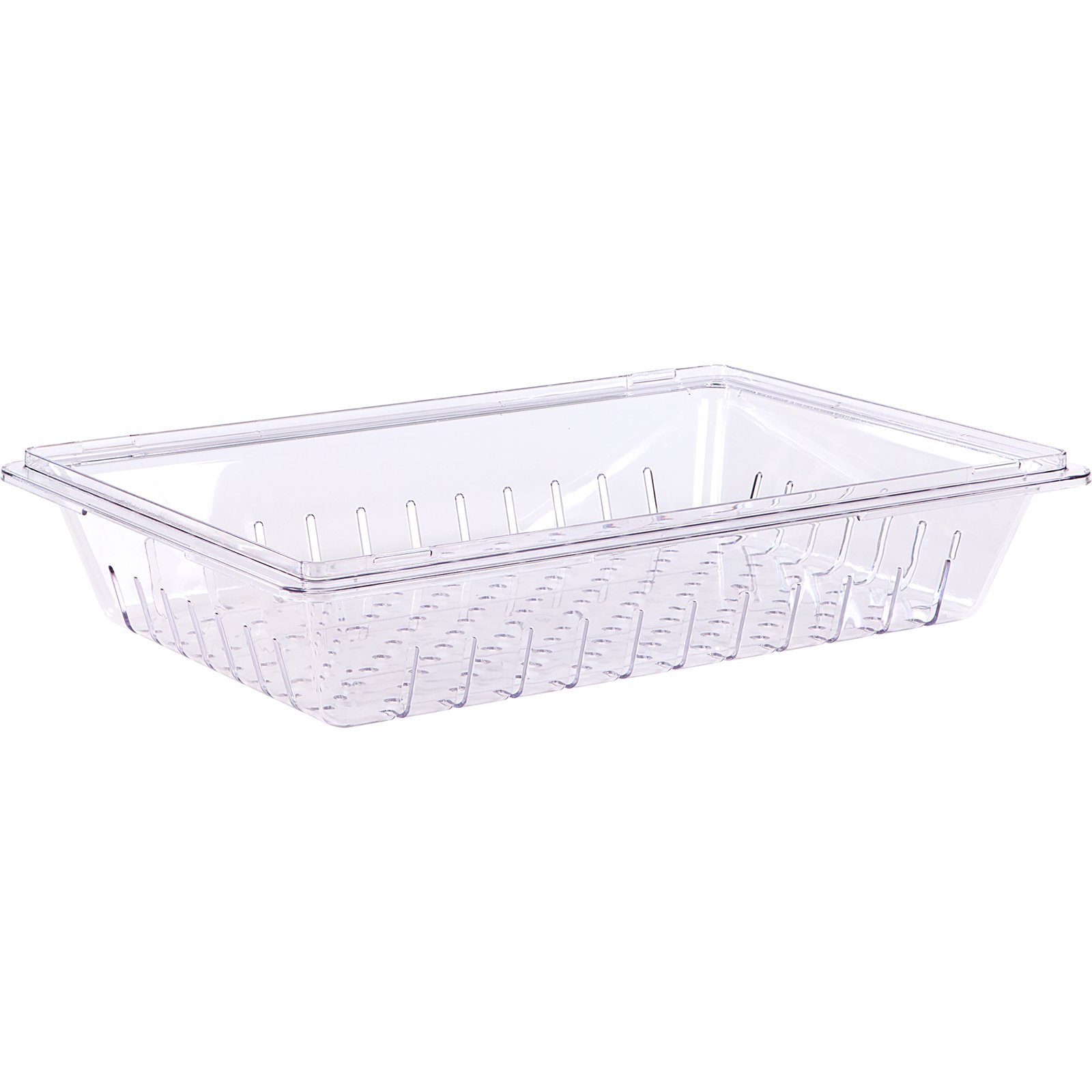 Vigor 18 x 12 x 6 Clear Polycarbonate Food Storage Box with Lid - 6/Pack