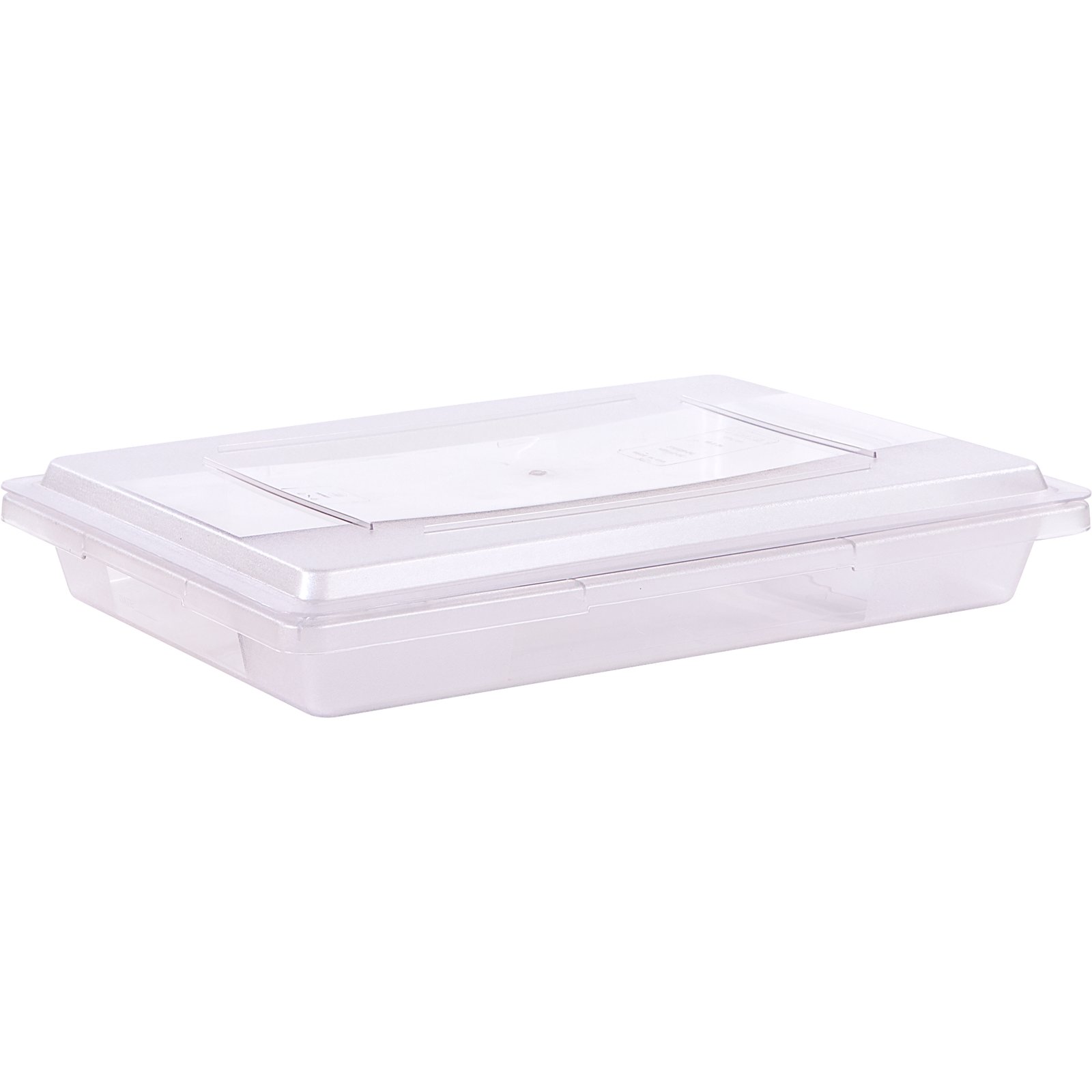 Vigor 26 x 18 x 9 Clear Polycarbonate Food Storage Box with Lid - 6/Pack