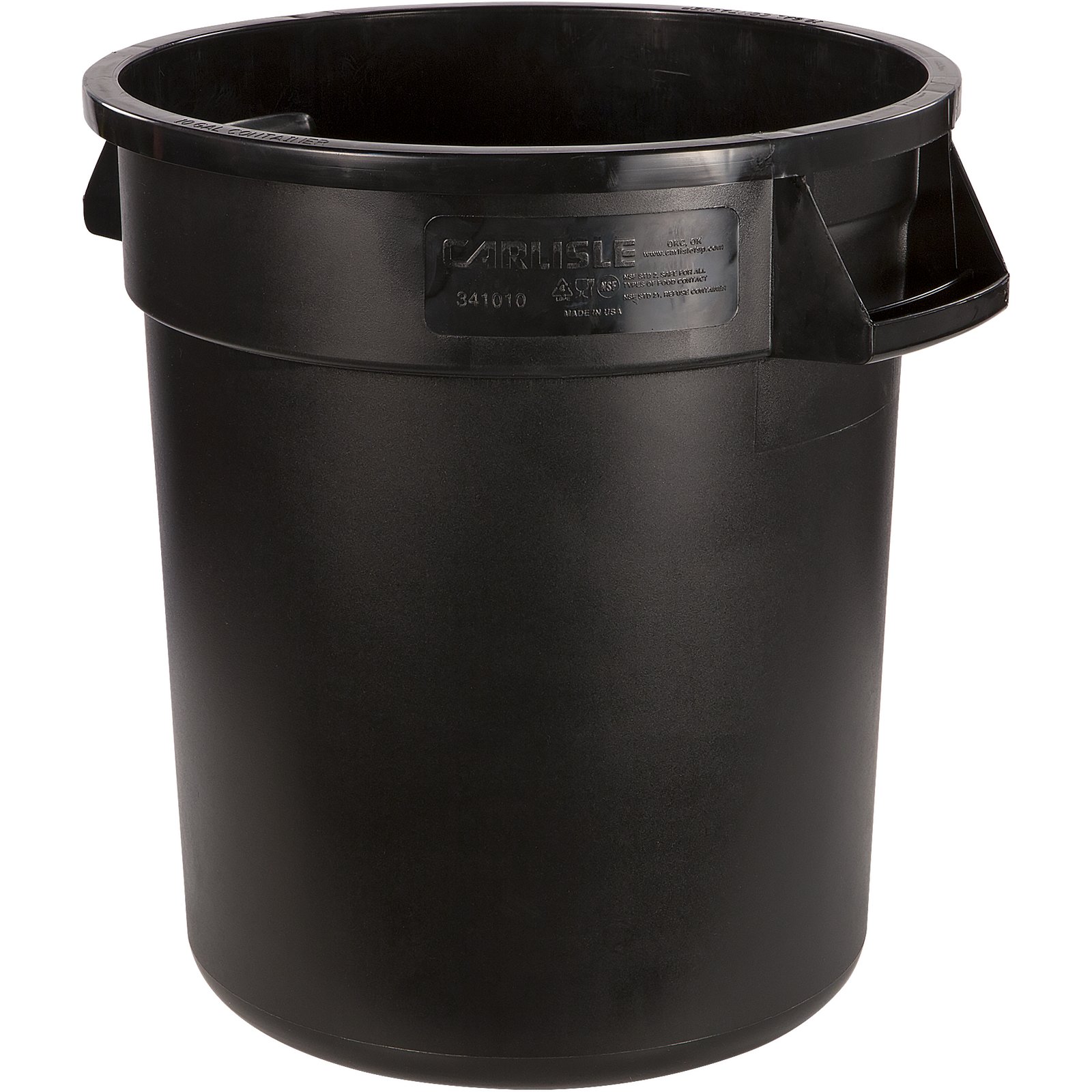 34101003 Bronco Round Waste Bin Trash Container 10 Gallon Black 