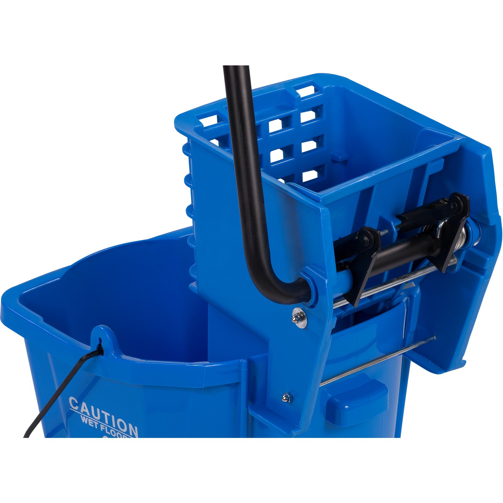 Carlisle 9690414 35 qt Mop Bucket Combo - Side Press Wringer, Soiled Water Insert, Polypropylene, Blue Mop Bucket & Wringer