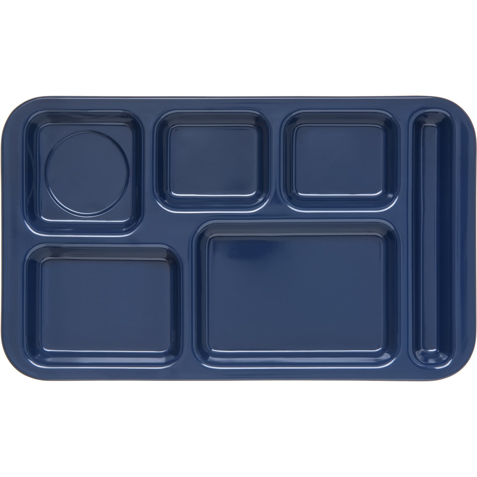 Blue, 2×2 Polycarbonate 6-Compartment Cafeteria Trays 24/PK – DEI Equipment