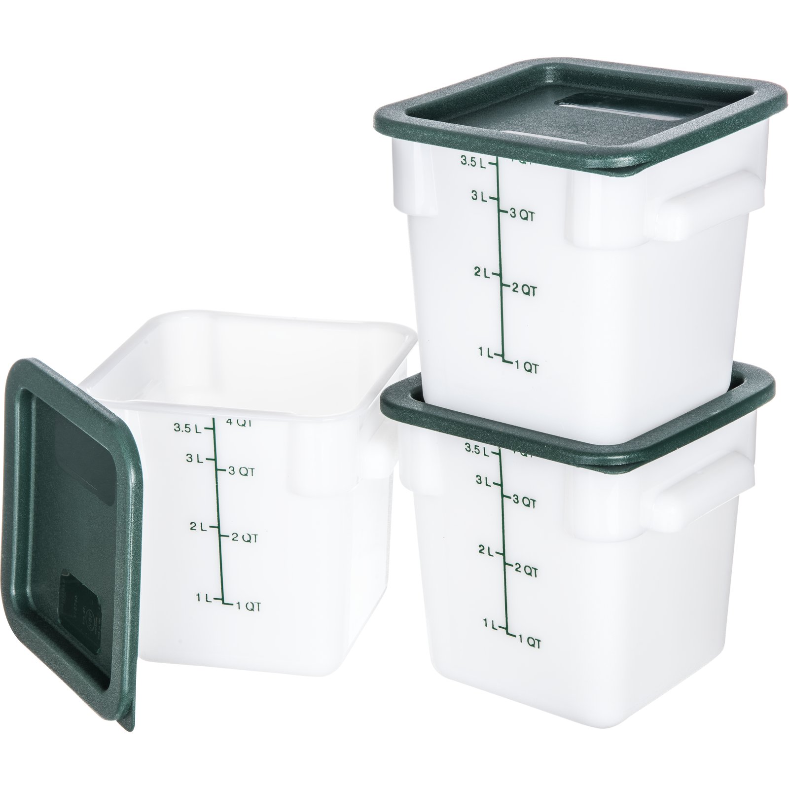 10731302 StorPlus™ 3Pack Polyethylene Square Containers & Lids 4 qt