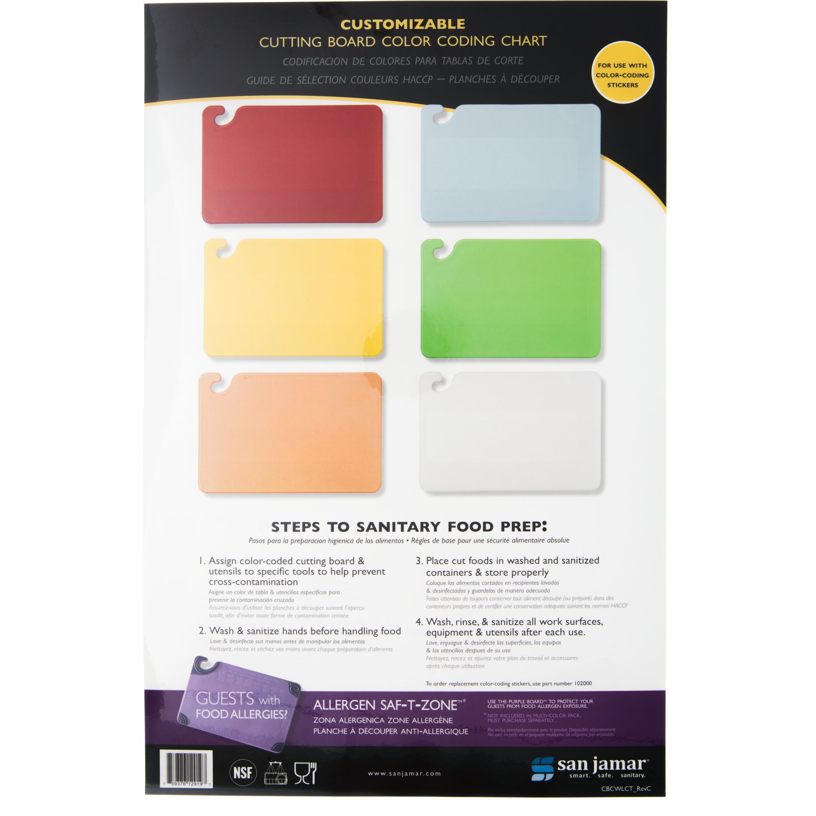 15 x 20 x .75 Inches Carlisle 1288705 Spectrum Color Coded Cutting Boards 3 Pack Carlisle FoodService Products B00A3V7R1Q 