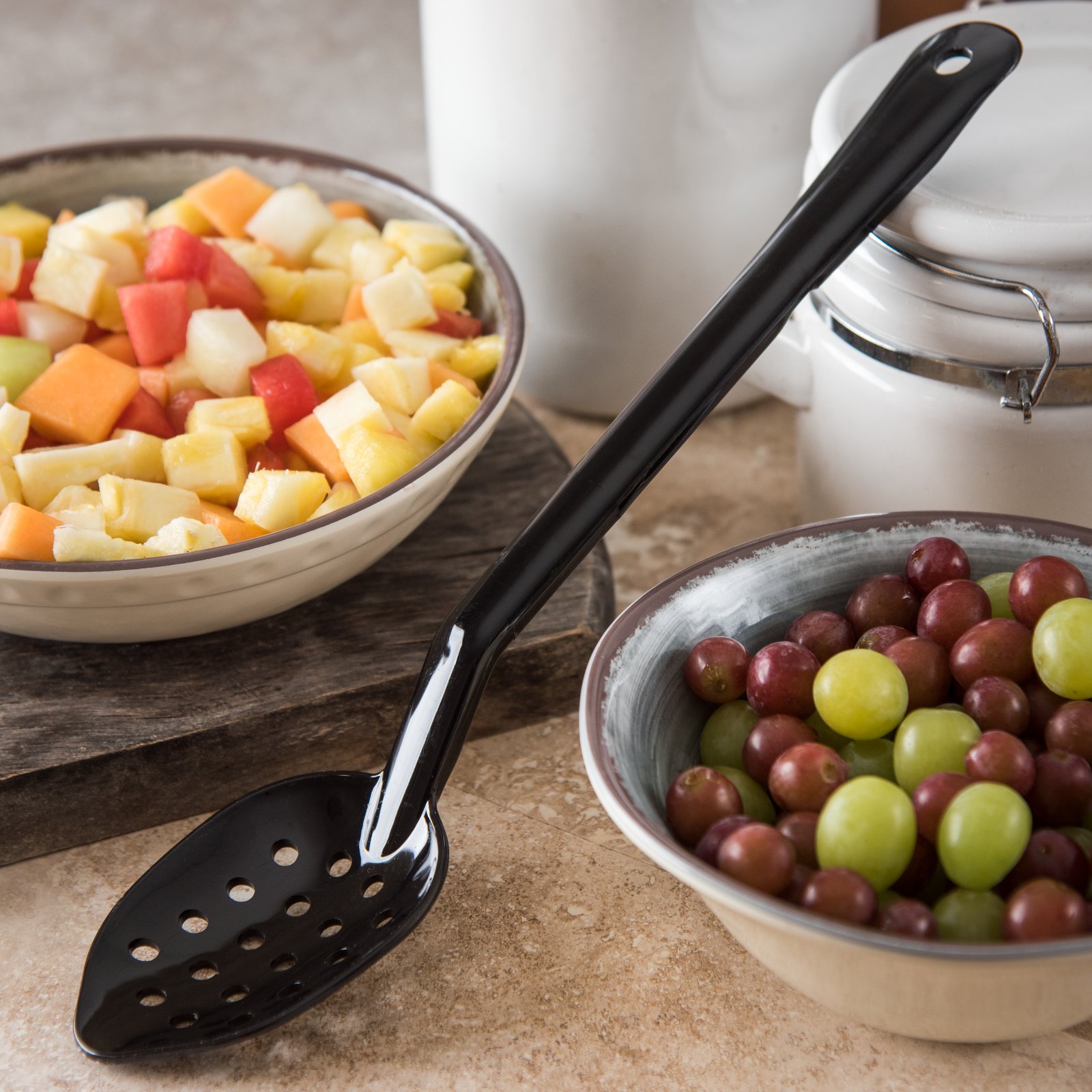 442103 Perforated Serving Spoon 13" Black Carlisle FoodService