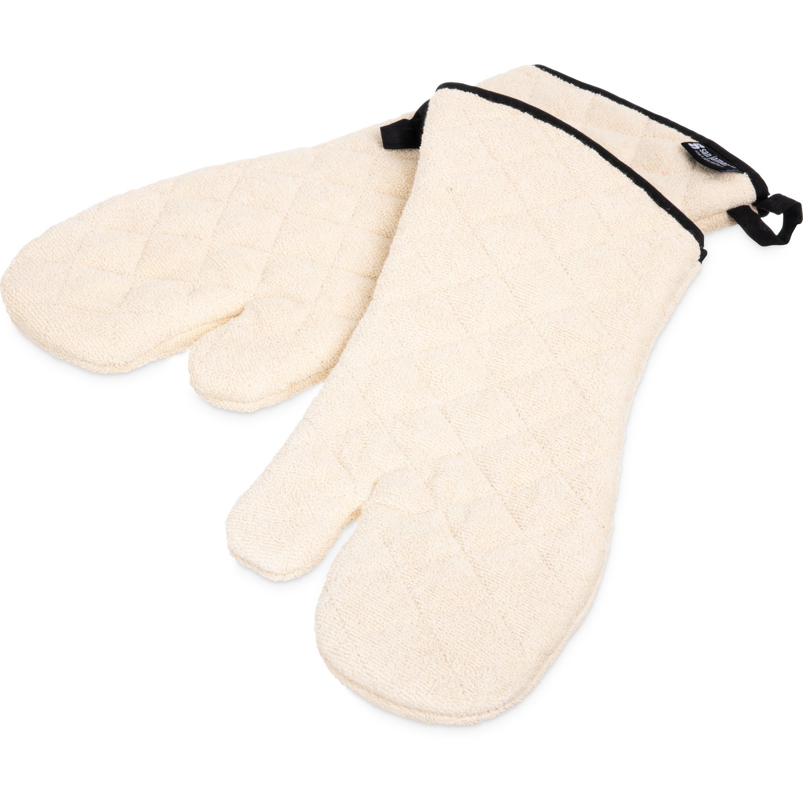 24 Terry Cloth Heat Resistant Oven Mitts, White, Temp Rating 450F