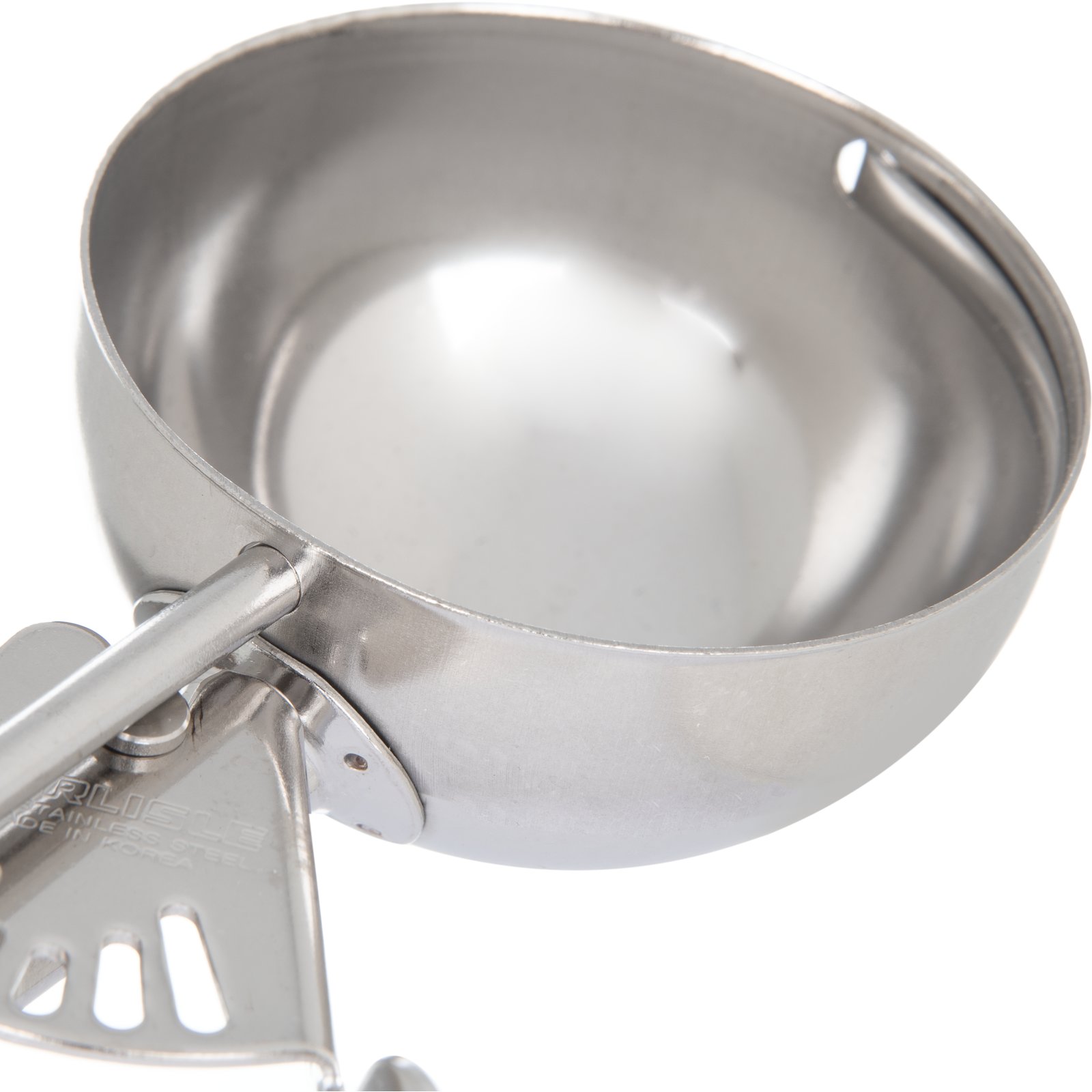 Disher, standard length, 8oz., size 4, 3-5/8 dia. stainless steel
