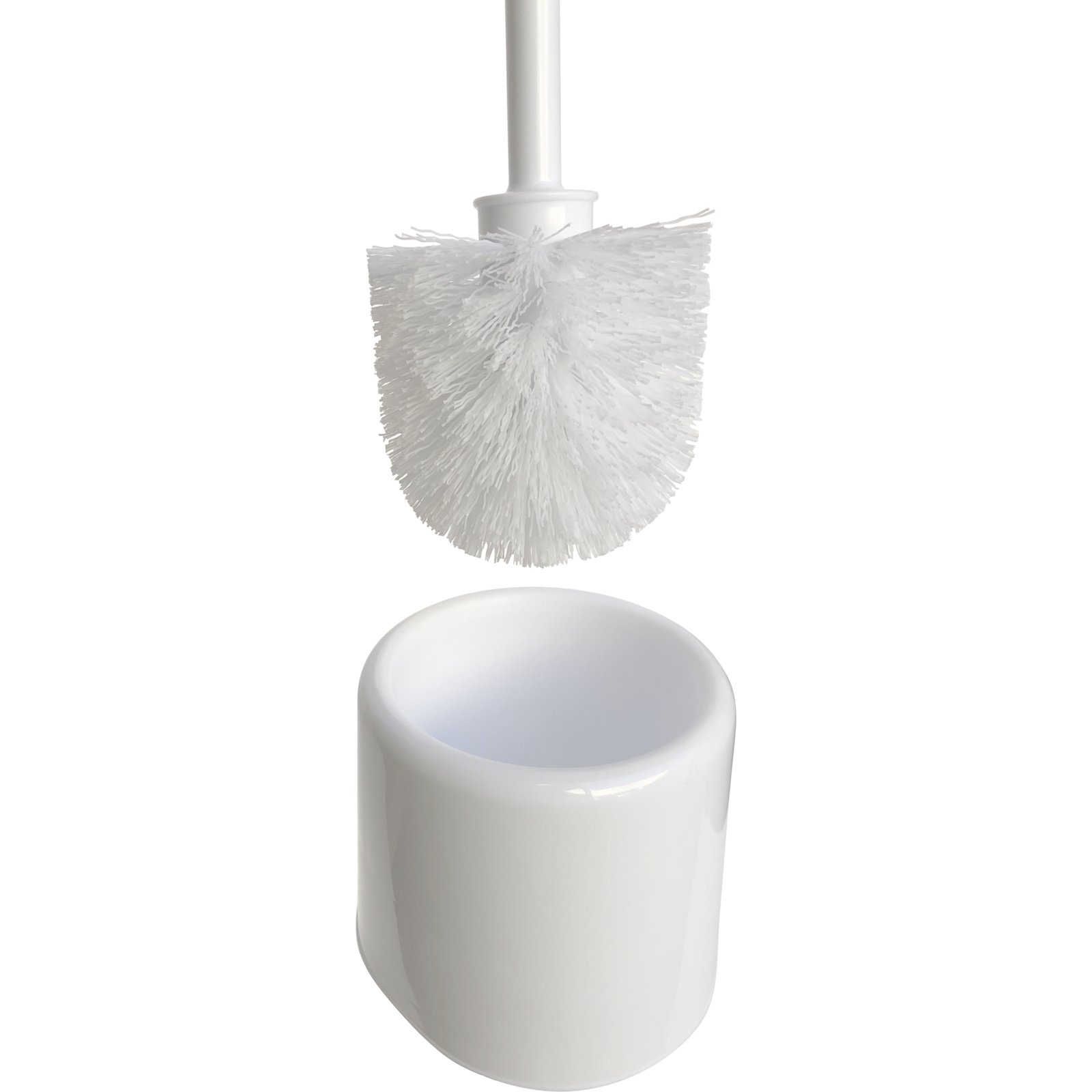 White Toilet Bowl Cleaning Brush with Storage Cup - Parish Supply