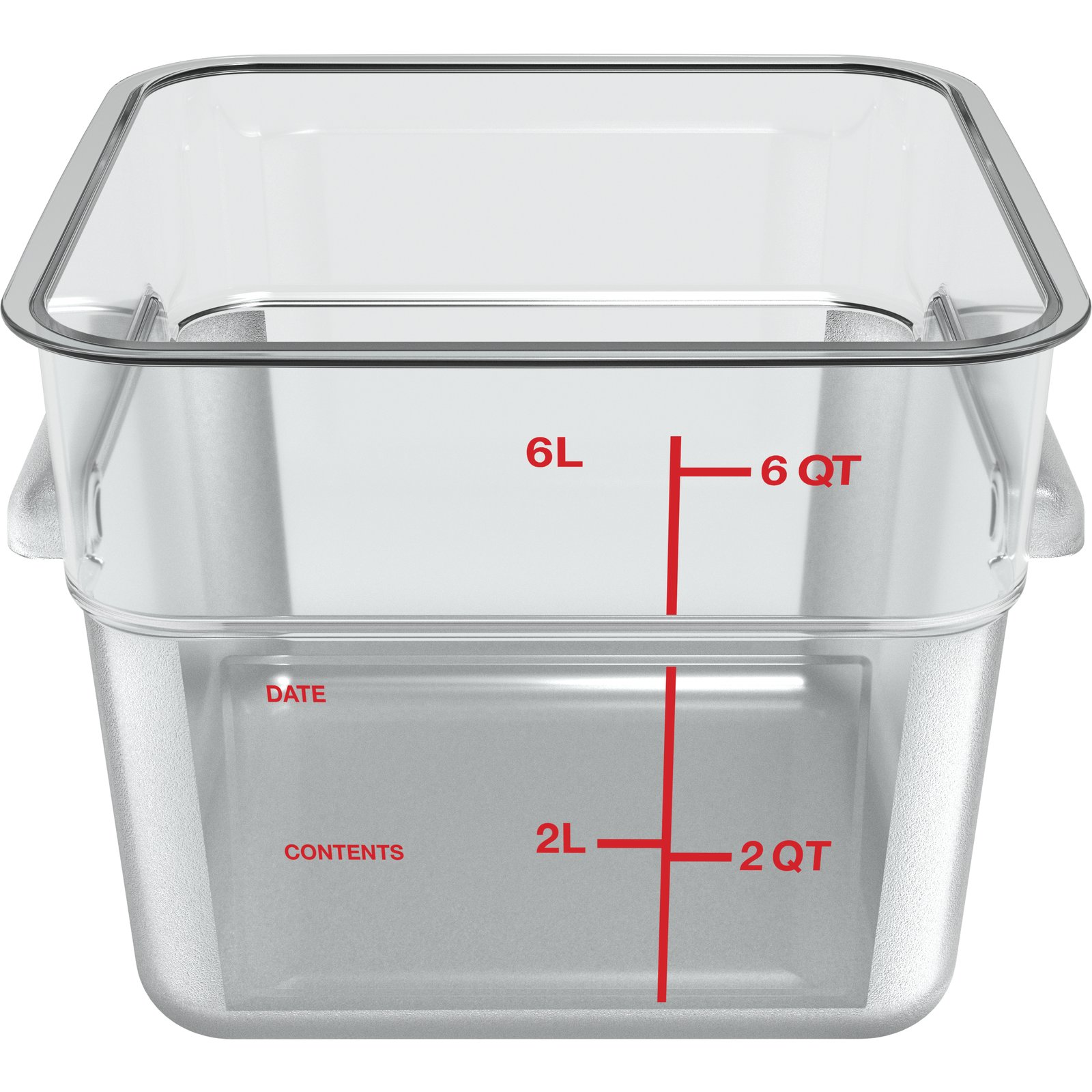Hakka 6 qt Commercial Grade Square Food Storage Containers with Lids,Polycarbonate,Clear - Case of 5