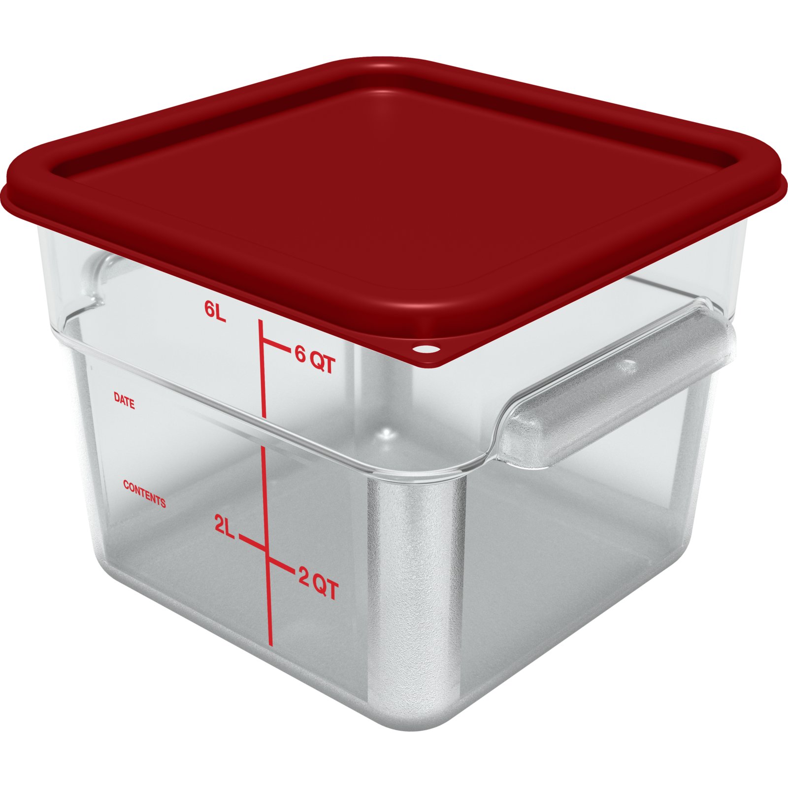 Choice 6 Qt. Clear Square Polycarbonate Food Storage Container