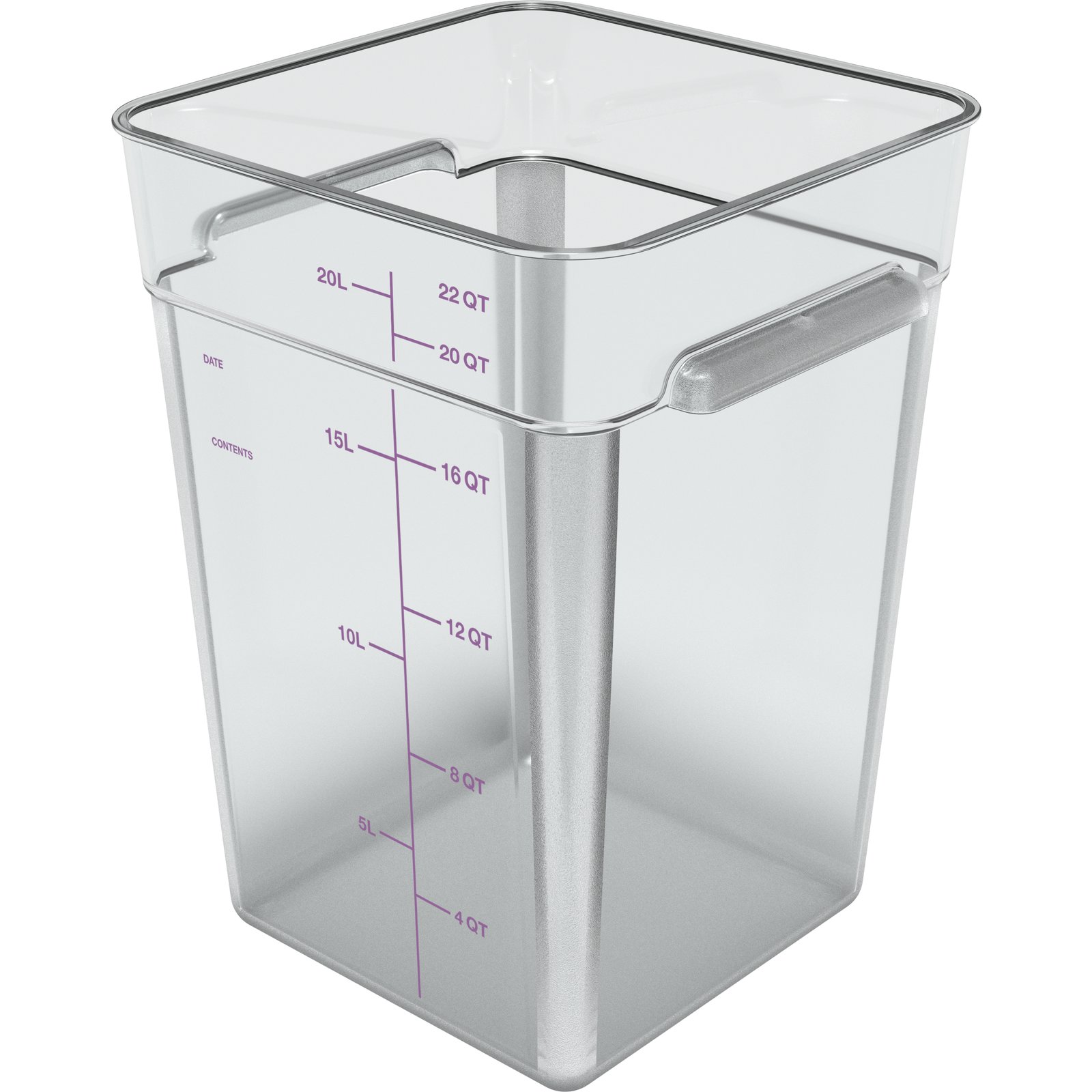 Cambro® Square Food Storage Containers - 22 Quart, Clear S-21884 - Uline
