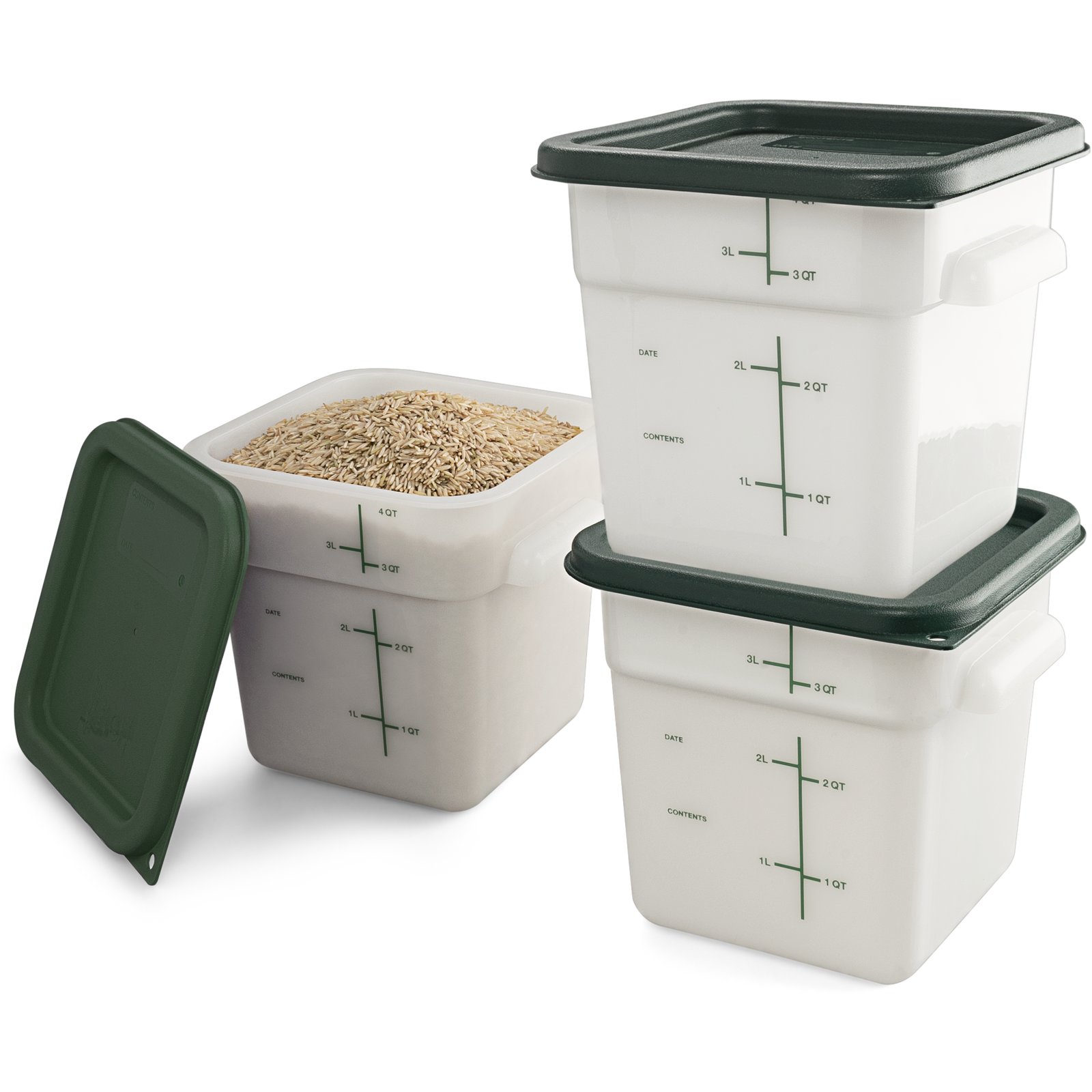 2-Quart Square White Food Storage Container