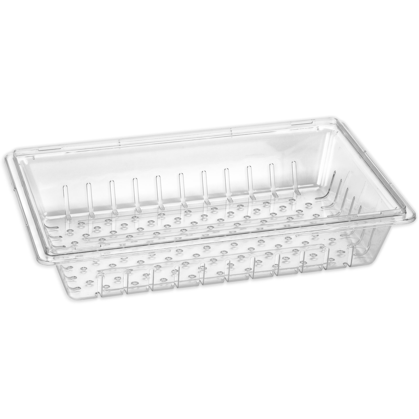Vigor 18 x 12 x 6 Clear Polycarbonate Food Storage Box with Lid - 6/Pack