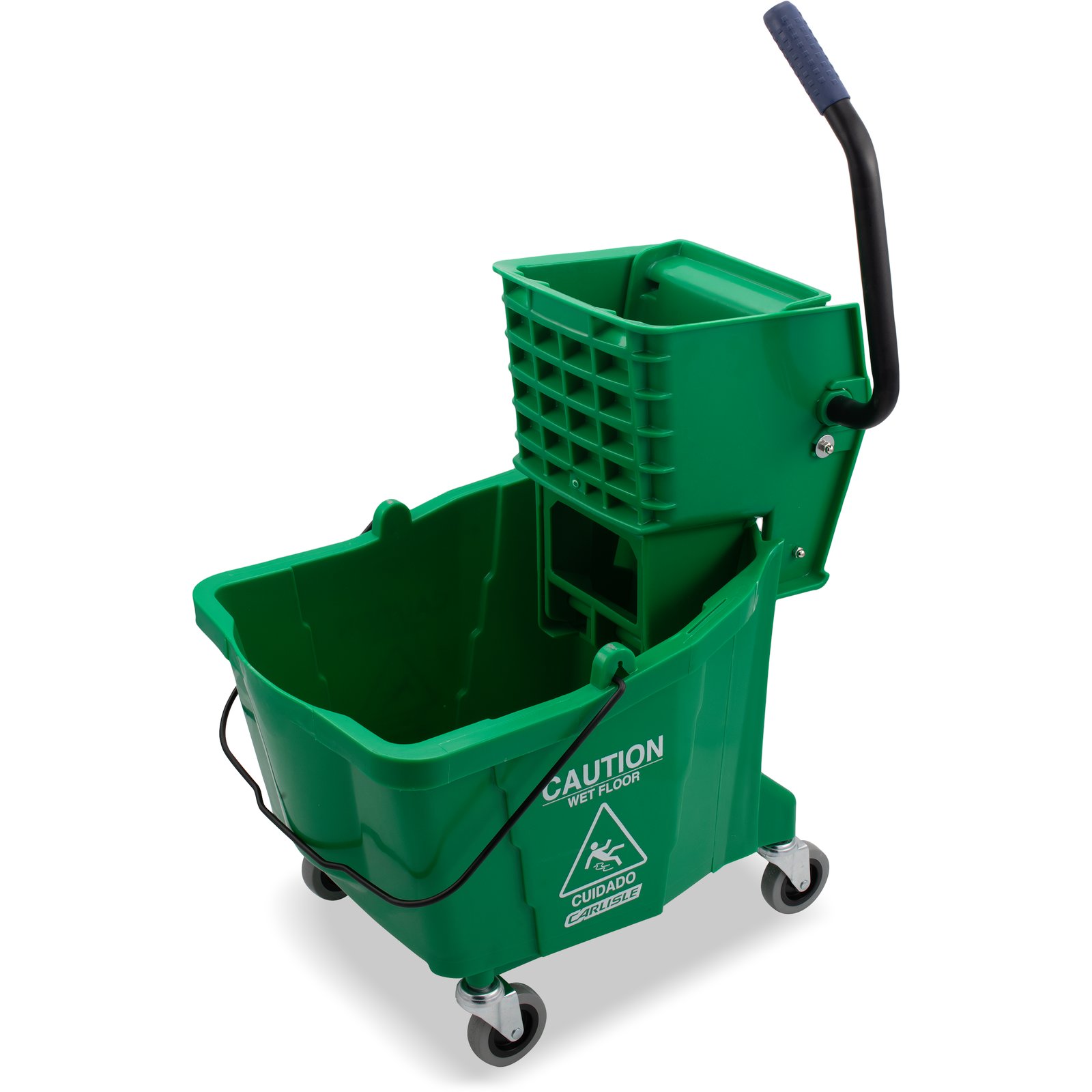 3690409 - Commercial Mop Bucket with Side-Press Wringer 35 Quart - Green |  Carlisle FoodService Products