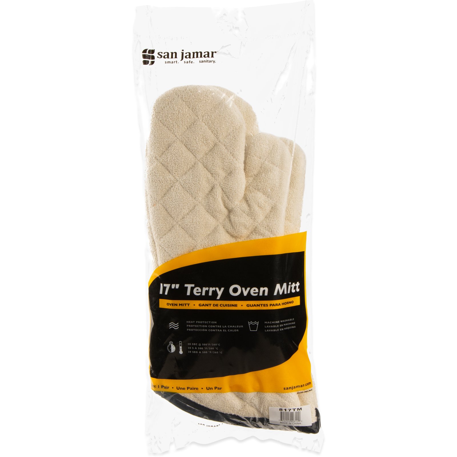 72 Pack Natural Color Terry Cloth Oven Mitts 13 Heat Resistant
