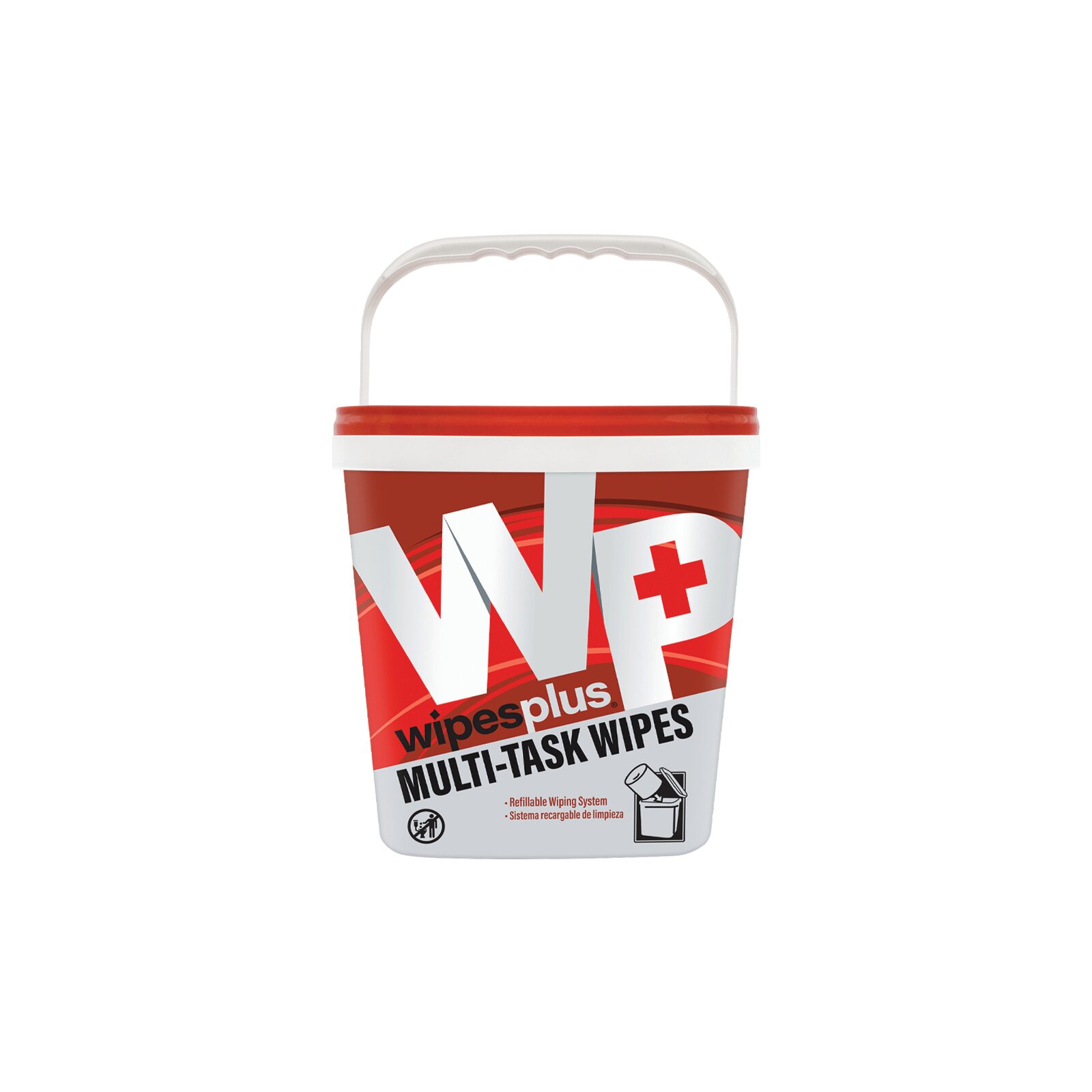 38030 - WipesPlus® Red Square Multi-Task Buckets & Red Lids 4 - Red ...