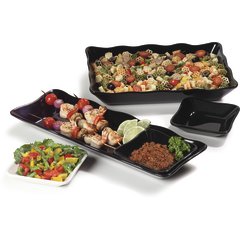 793403 Square Scalloped Dish/Inset 5-1/2" - Black