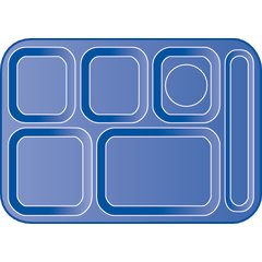 614R03 Right-Hand 6-Compartment ABS Tray 10" x 14" - Black