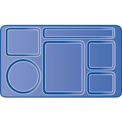 61503 Omni-Directional Space Saver 6-Compartment ABS Tray 15" x 9" - Black