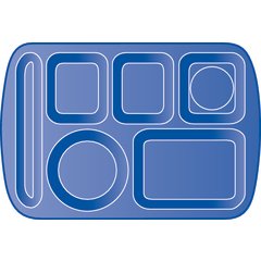 586500 Left-Hand Economy 6-Compartment Melamine Tray 10" x 14" - Variegated