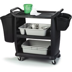 CC11SH03 Bussing Cart Silverware Bin  - Black