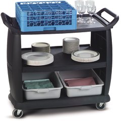 CC224303 Bussing Cart 23" x 42" x 37.5" - Black