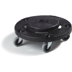 3691003 Bronco™ Round Waste Container Trash Can Dolly with Replaceable Casters 20, 32, 44 and 55 Gallon - Black