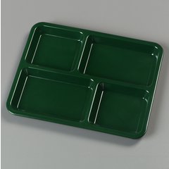 KL44408 4-Compartment Melamine Tray 8.5" x 11" - Forest Green
